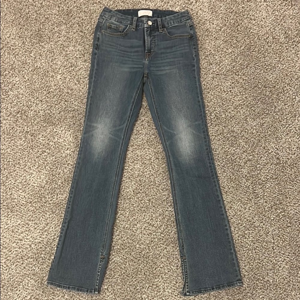 Jen7 Blue Boot Cut Jeans with Vintage-Inspired Fading
